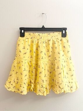 5/$25 🩷 Forever 21 Yellow Floral Tiered Ruffle Skirt